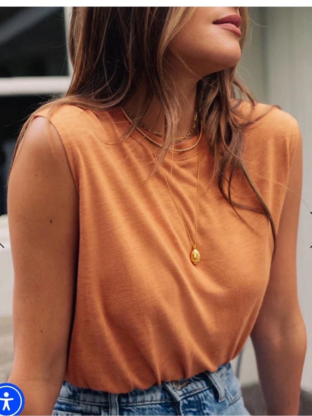 Splendid Women's Orange Stretch Tank Top Small Sleeveless Casual